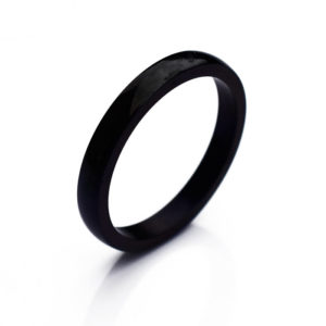 Bague anneau simple en titane noir homme ou femme