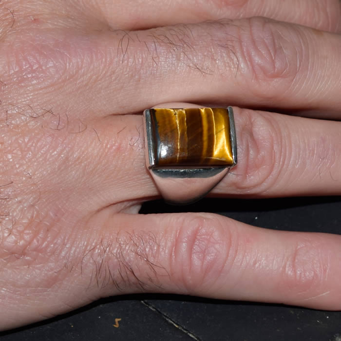 Bague homme pierre de protection œil de tigre Agate You